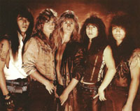 HERETIC [US, CA, Los Angeles]-Bandphoto 1987: Dennis O'Hara, Brian Korban, Mike Howe, Bobby Marquez, Rick Merrick