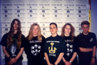 HATE SQUAD-Bandphoto 1994 [II]: Burkhard Schmitt, Helge Dolgener, Tim Baurmeister, Mark Künnemann, Bryan Thias