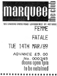 ''Marquee''-Ticket