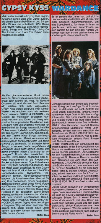 Sixpack aus METAL HAMMER Deutschland 17-18/1990